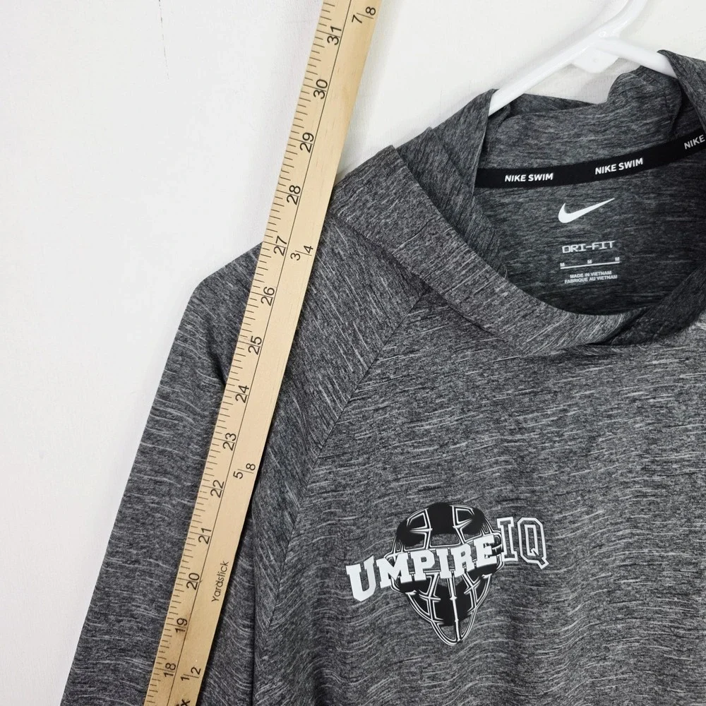 Nike Swim Dri Fit Gray Long Sleeve Hoodie Pullover Sport SPF 40 Mens Size Medium